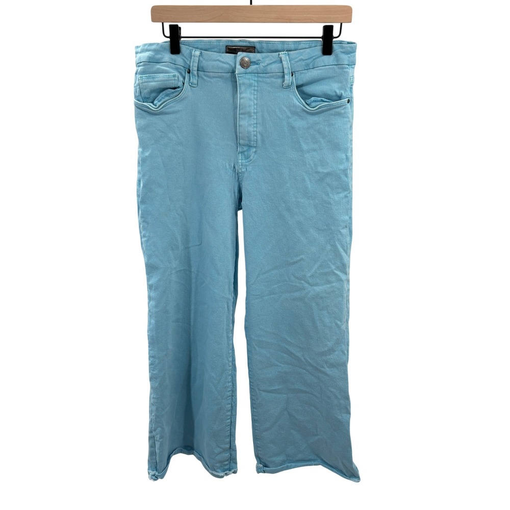 KUT From The Kloth Meg Light Blue High Rise Fab AB Wide Leg Crop Jeans Womens 10